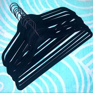 Set (#3) of 10 Black Velvet Hangers Women Clothing